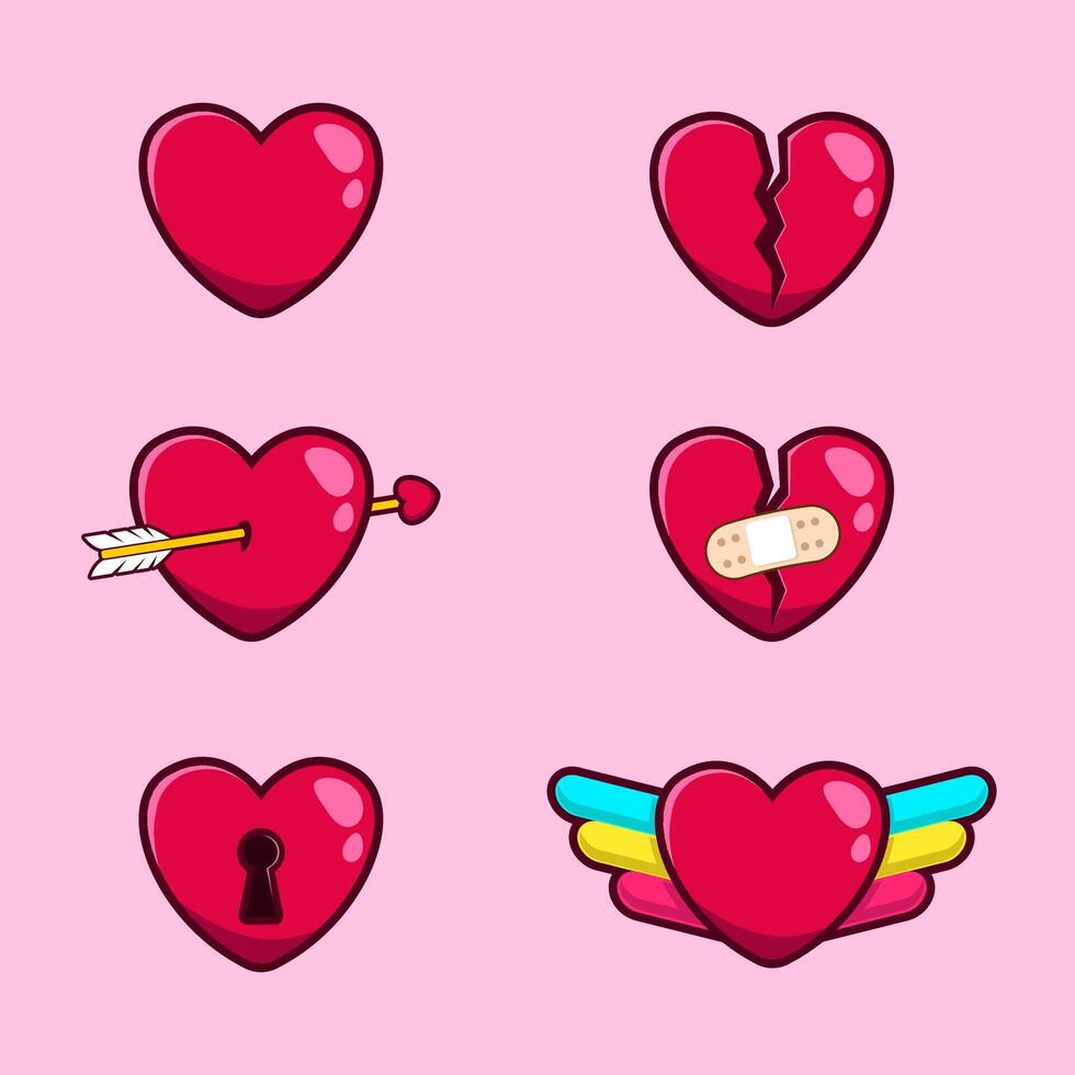 Cute hand drawn hearts collection vector