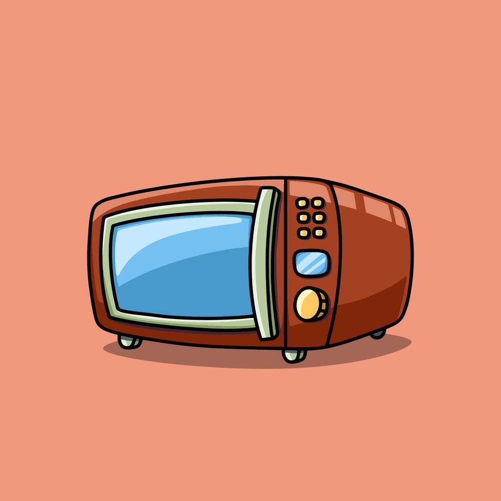 Classic Microwave Oven with Display Glass on Front vector