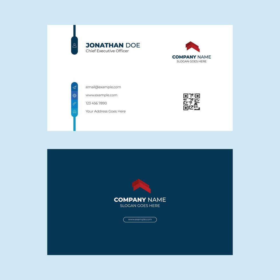 Creative business card design for corporate. Modern business card template with icons. vector