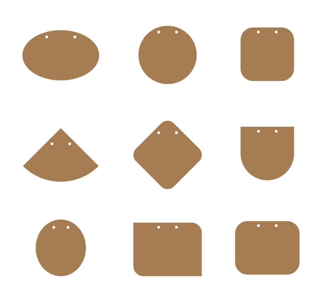Flat sign and signboards, board and panel. set design vector
