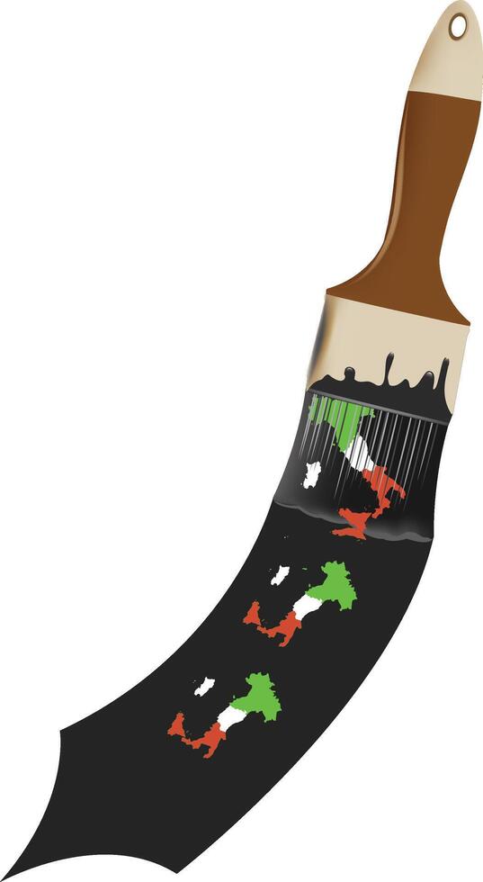 A paintbrush with the flag of italy on it vector