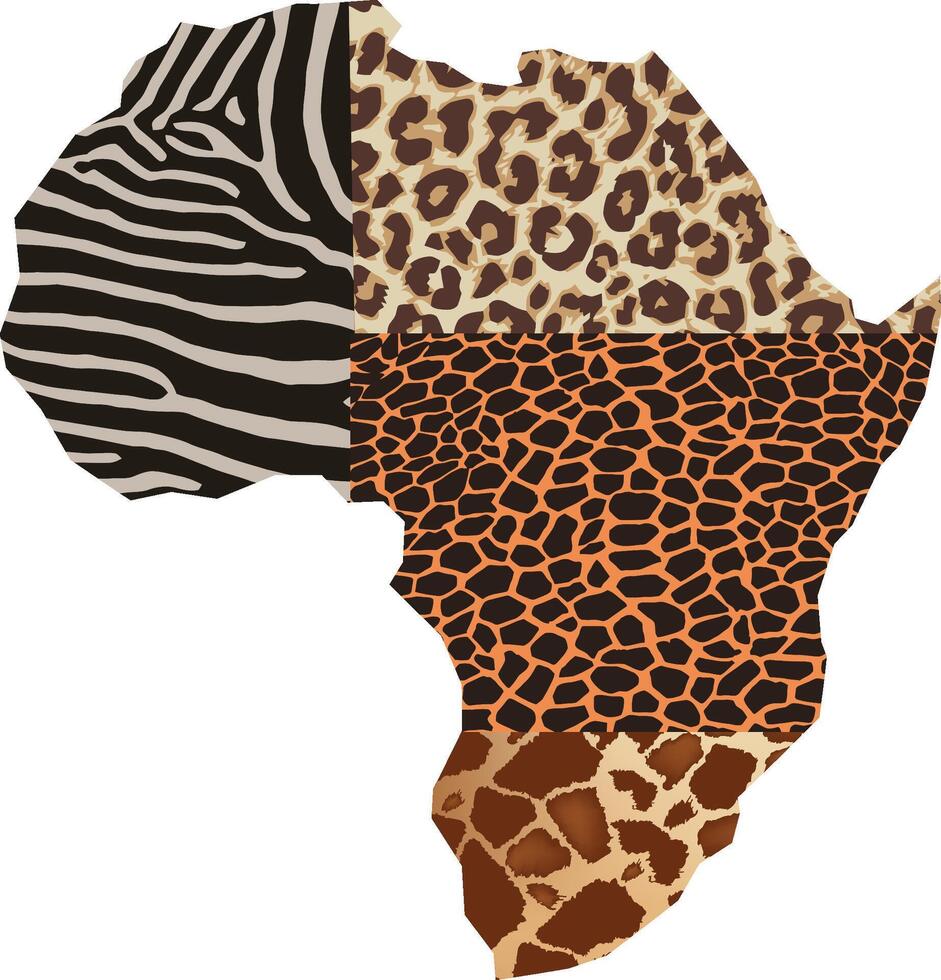 Africa map with animal print vector