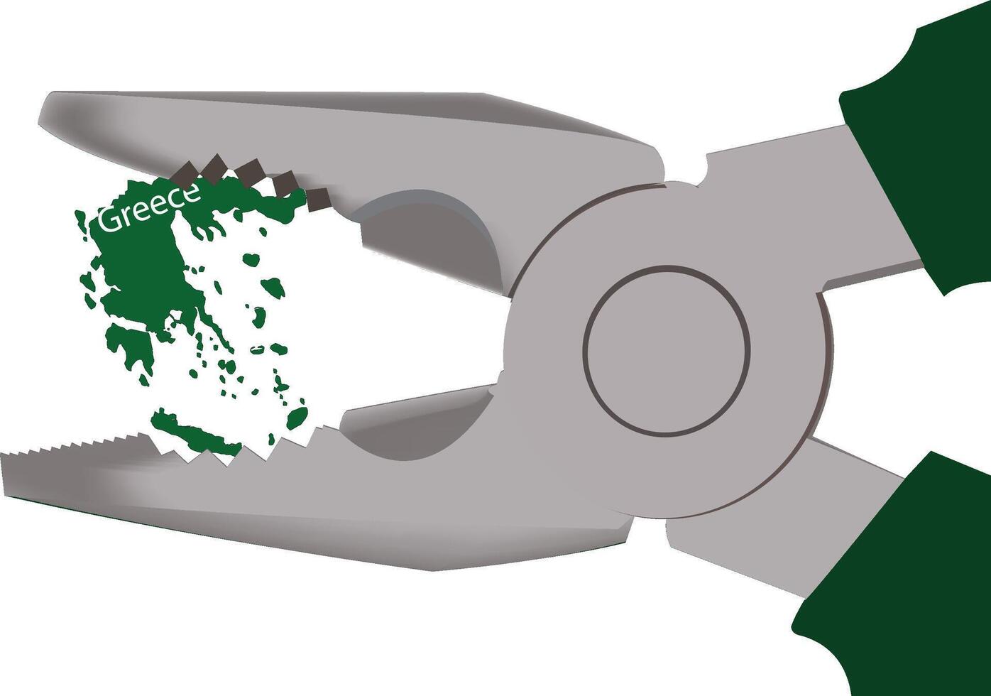 A green and white pliers with a green flag vector