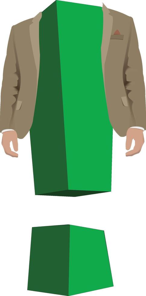 A man in a suit and green box vector