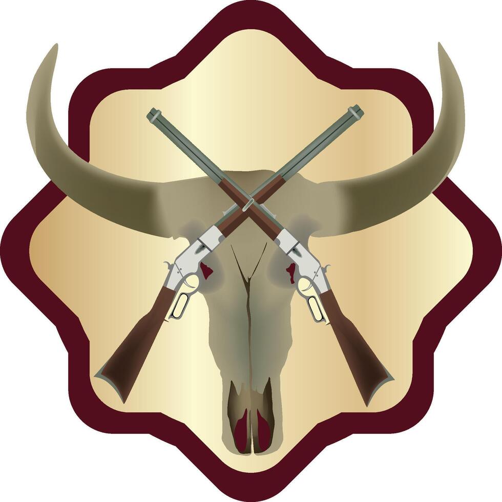 Bull with guns vector