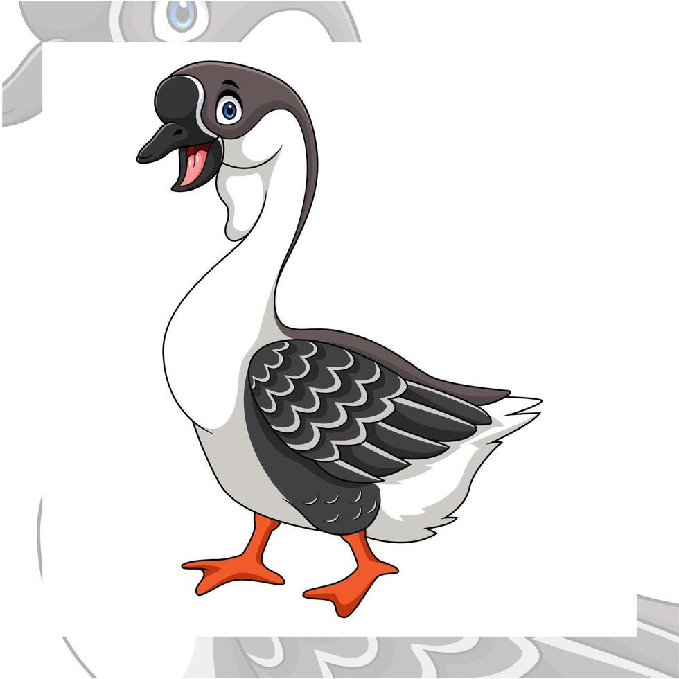 Cartoon African geese on white background vector