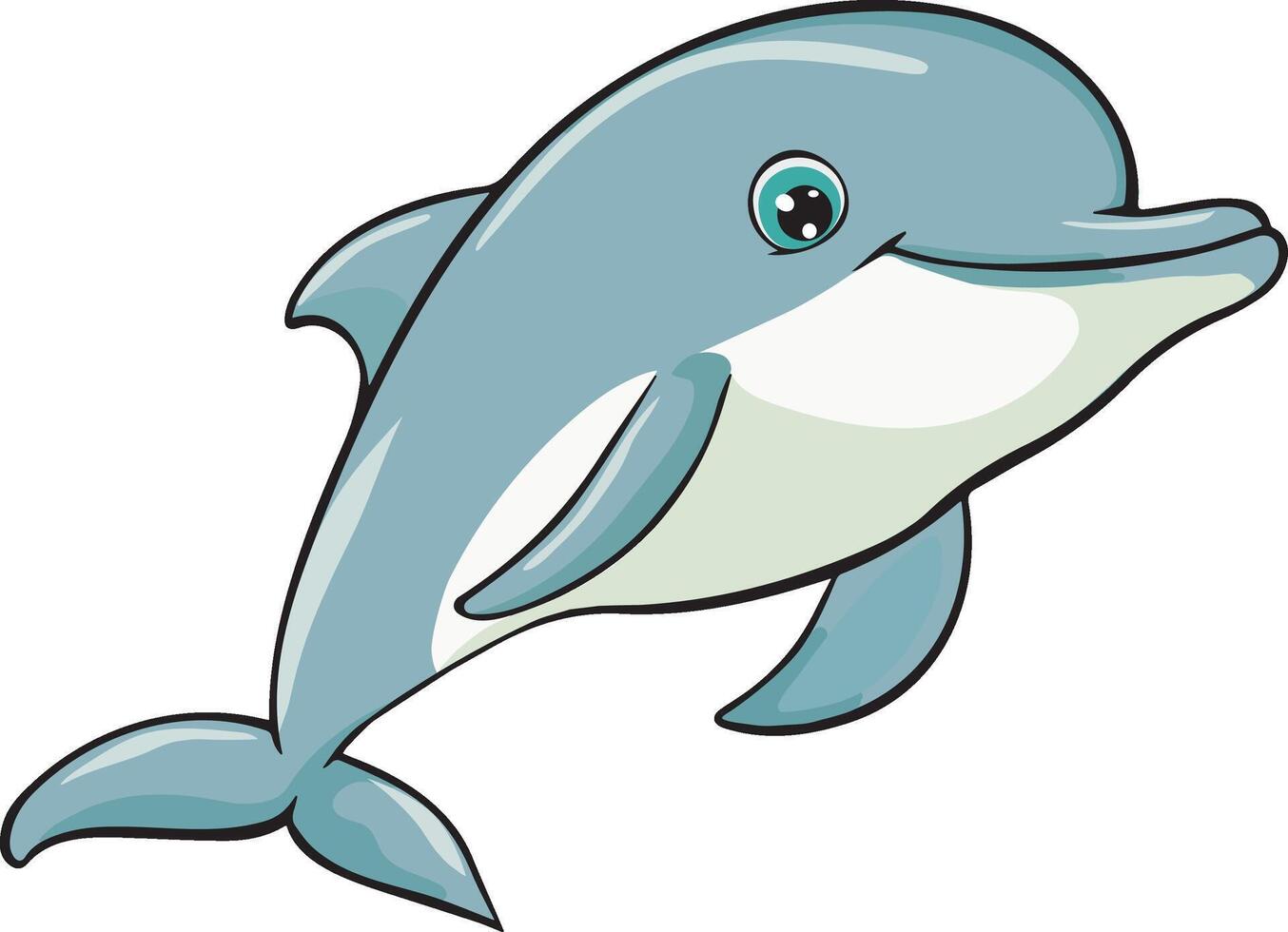 llustration of a cute dolphin. vector