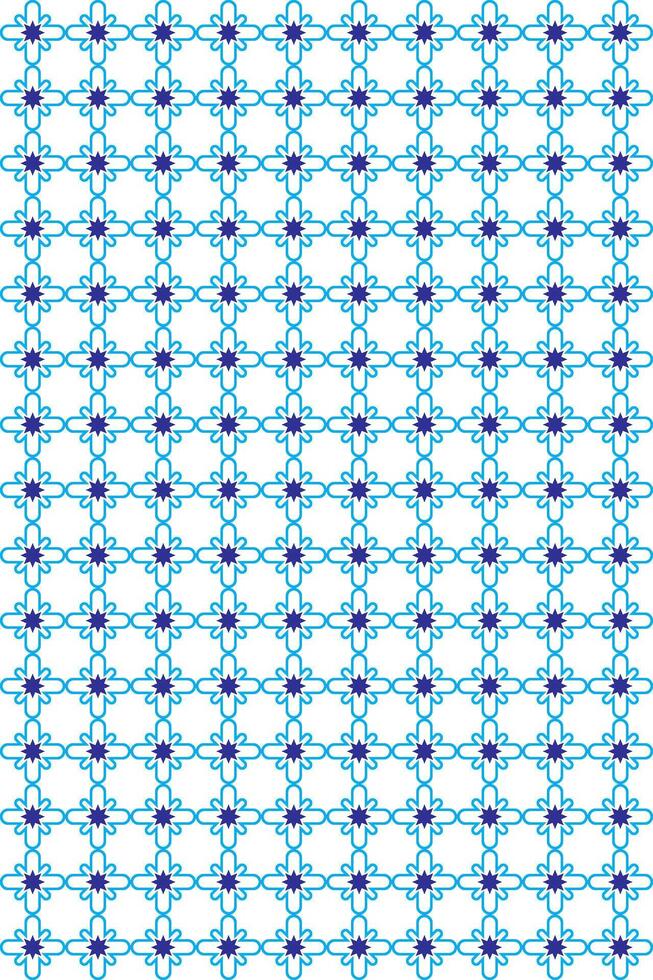 Blue geometric floral repeating pattern design vector
