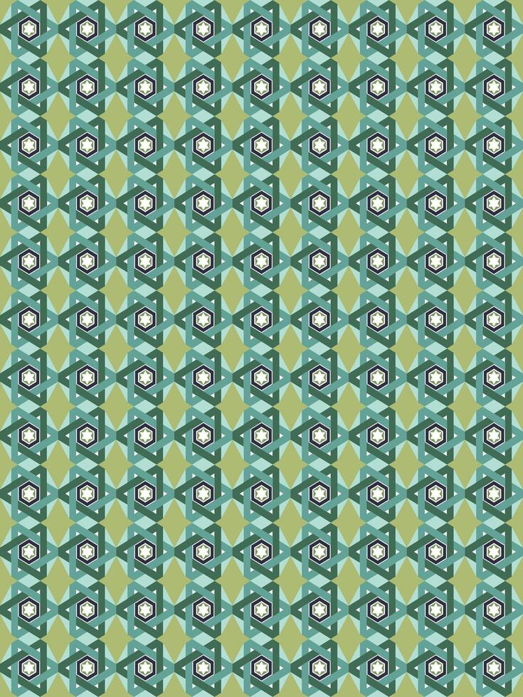 Geometric pattern with repeating shapes and floral elements vector