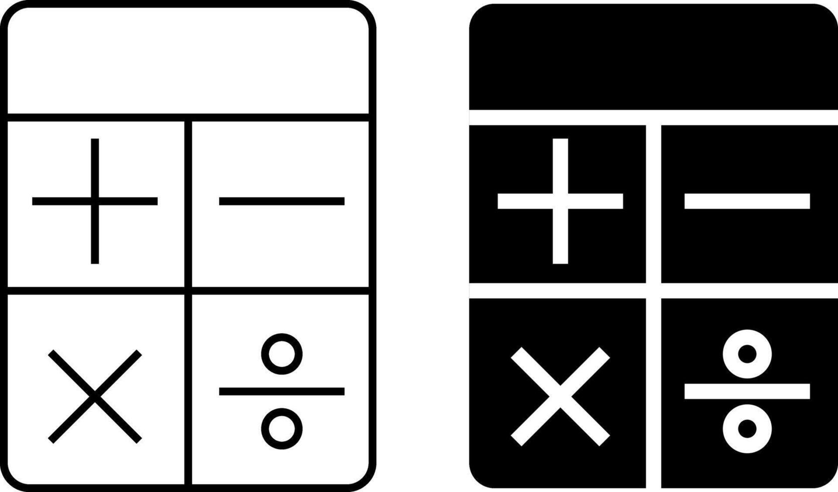 Calculator key icon set. Plus, minus, and other calculator icon ...