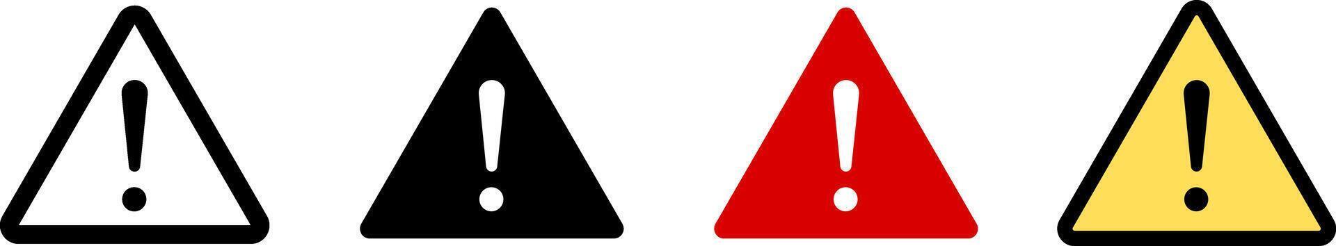 Warning icon set. Attention caution sign. Alert image. danger or warning sign vector