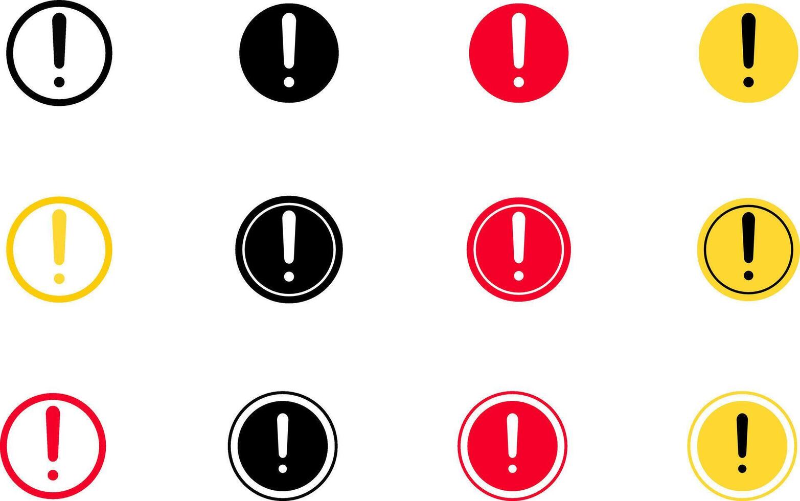 warning symbol icon set Danger warning icons. Exclamation marks. attention icon symbol vector