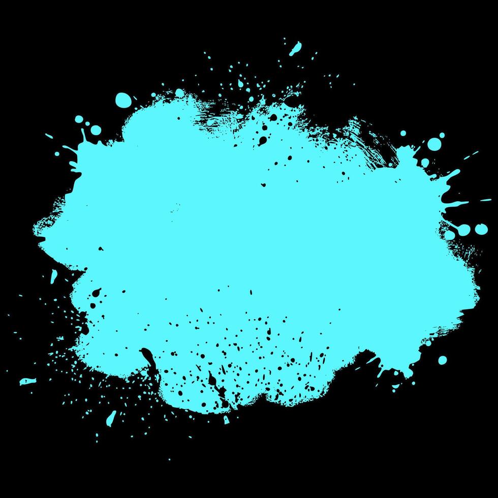 Teal and black grunge splatter design background vector