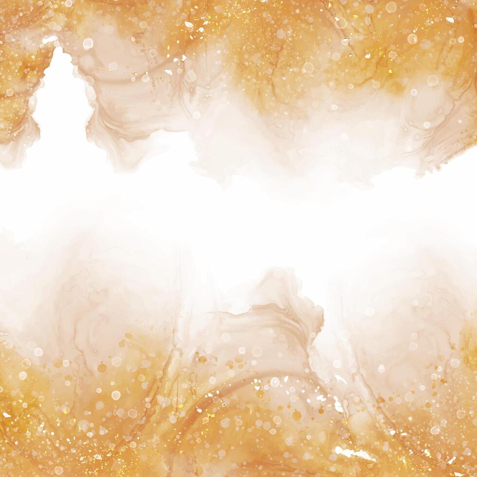 Abstract hand painted gold watercolour background with glittery elements vector