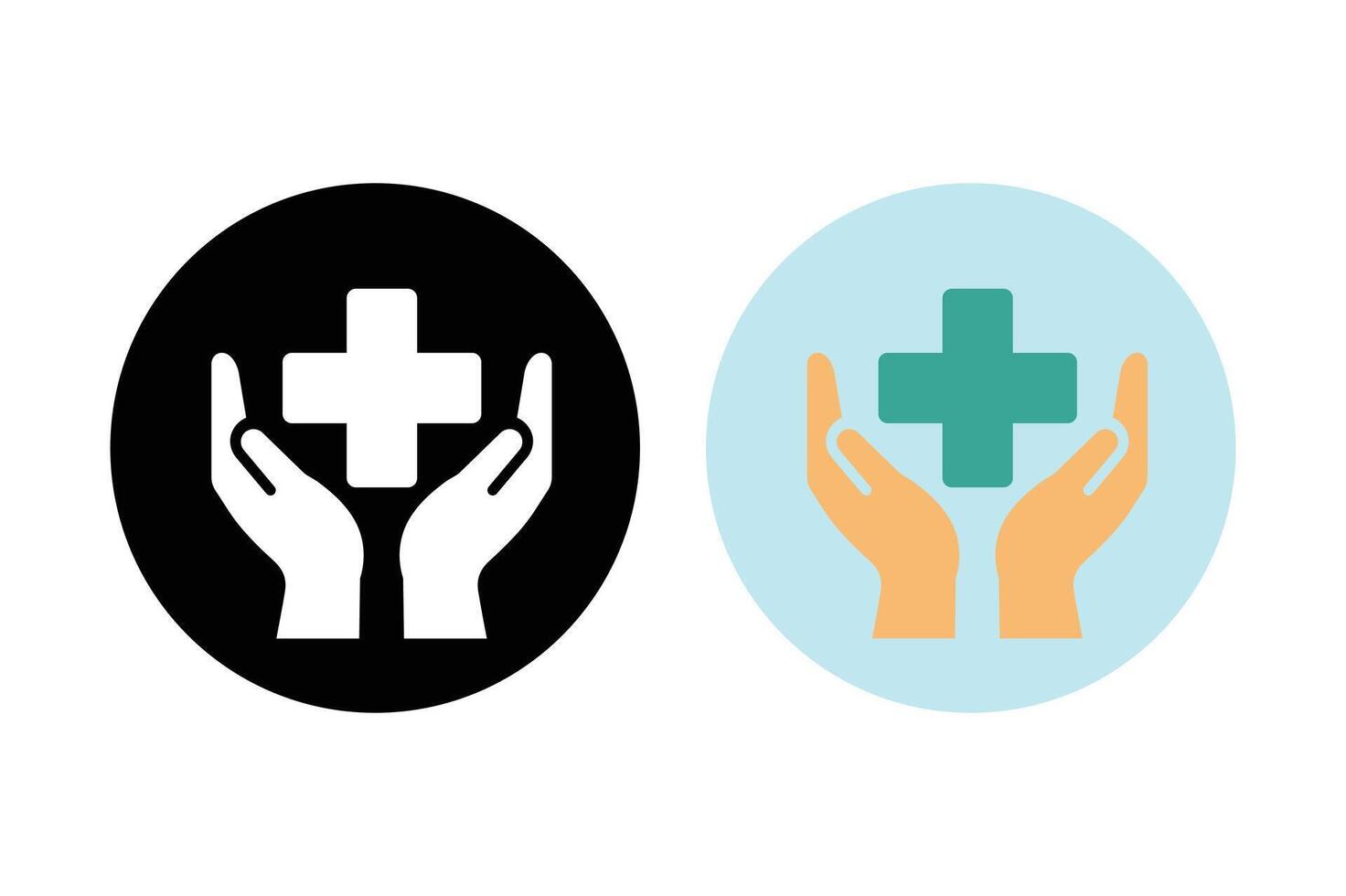 Hand with Plus Symbol for Medical Use, emergency help hand , healthcare concept hand icon vector