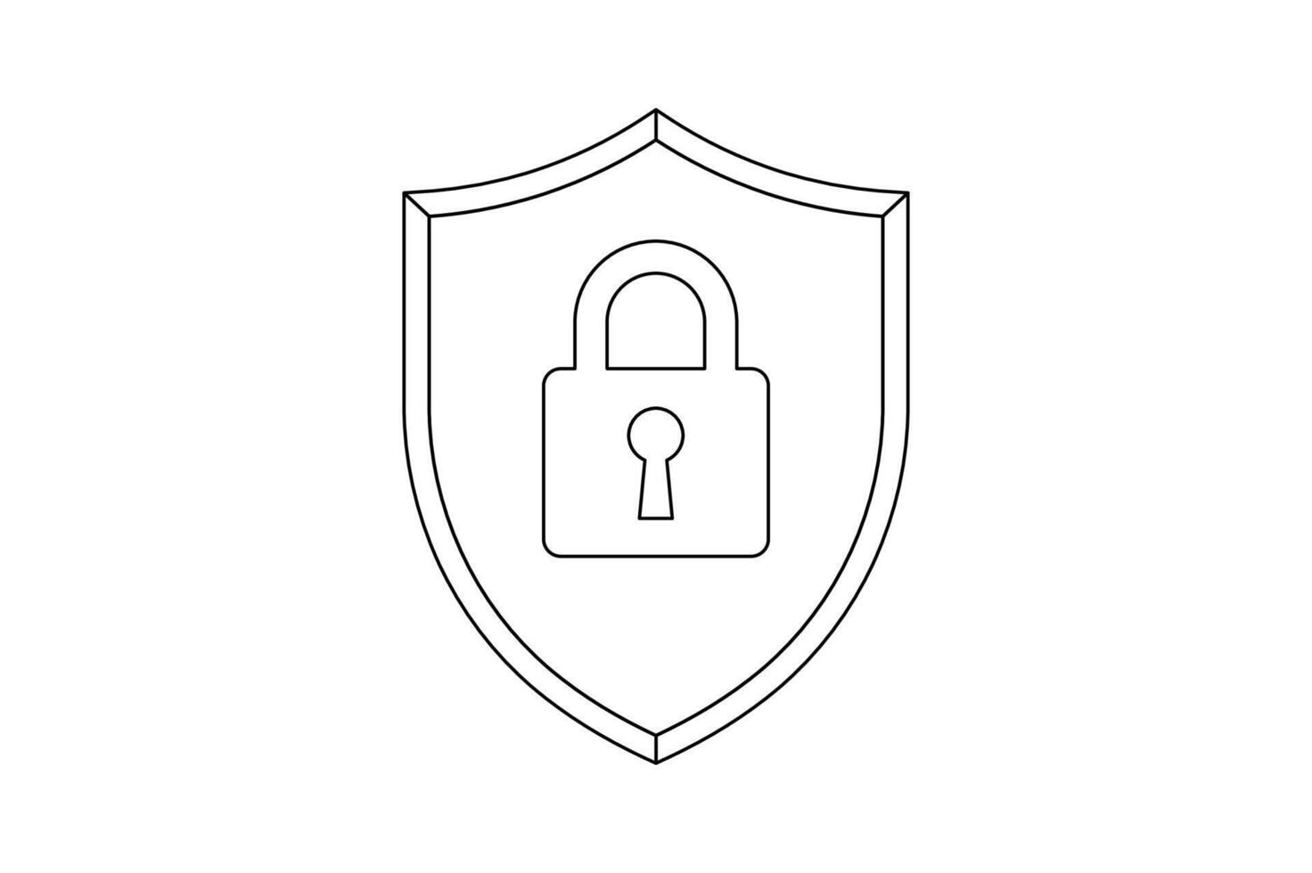 Flat Editable Security Shield Icon, shield security padlock icon, digital protection lock icon, encrypted shield padlock , cyber security shield icon vector