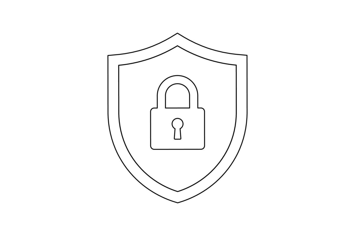 Editable Shield Lock Icon, shield security padlock icon, digital protection lock icon, encrypted shield padlock , cyber security shield icon vector