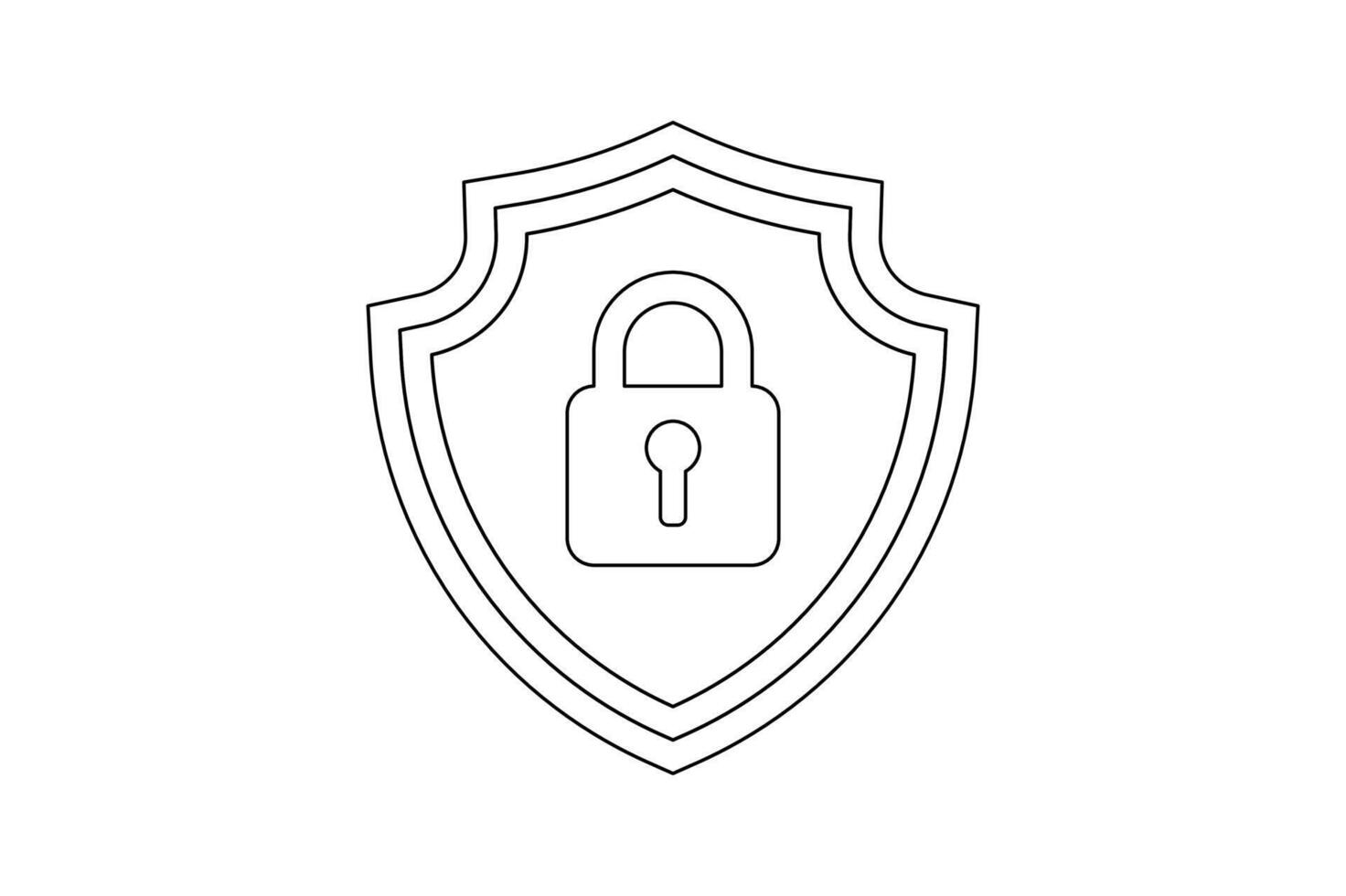 Editable Padlock Shield Security Icon, shield security padlock icon, digital protection lock icon, encrypted shield padlock , cyber security shield icon vector