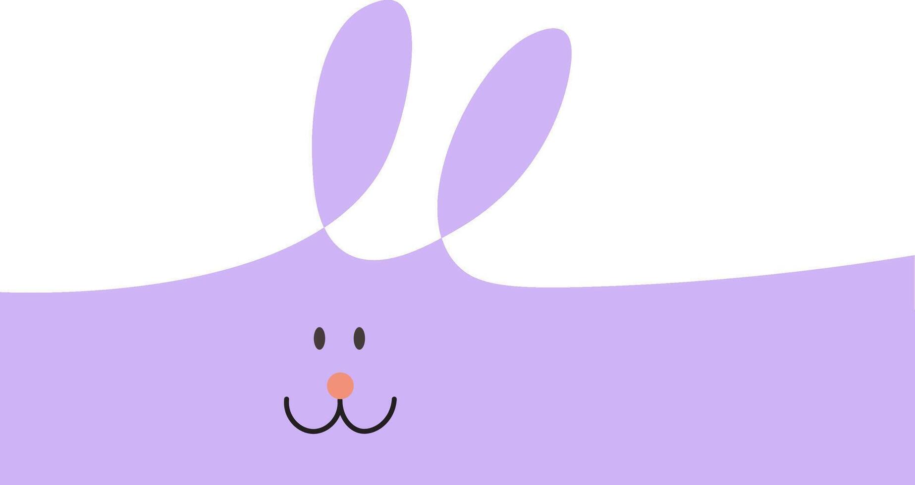 horizontal rabbit doodle banner vector