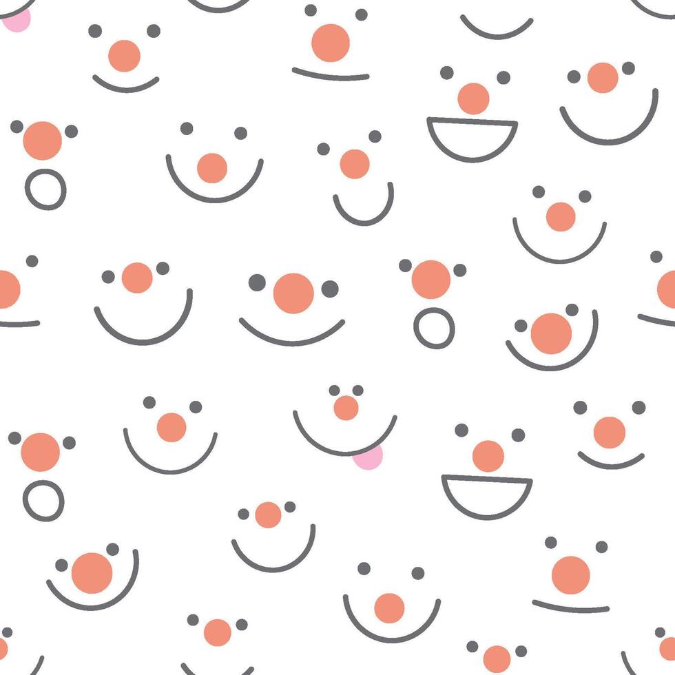 seamless pattern with smiles and clowns nose vector