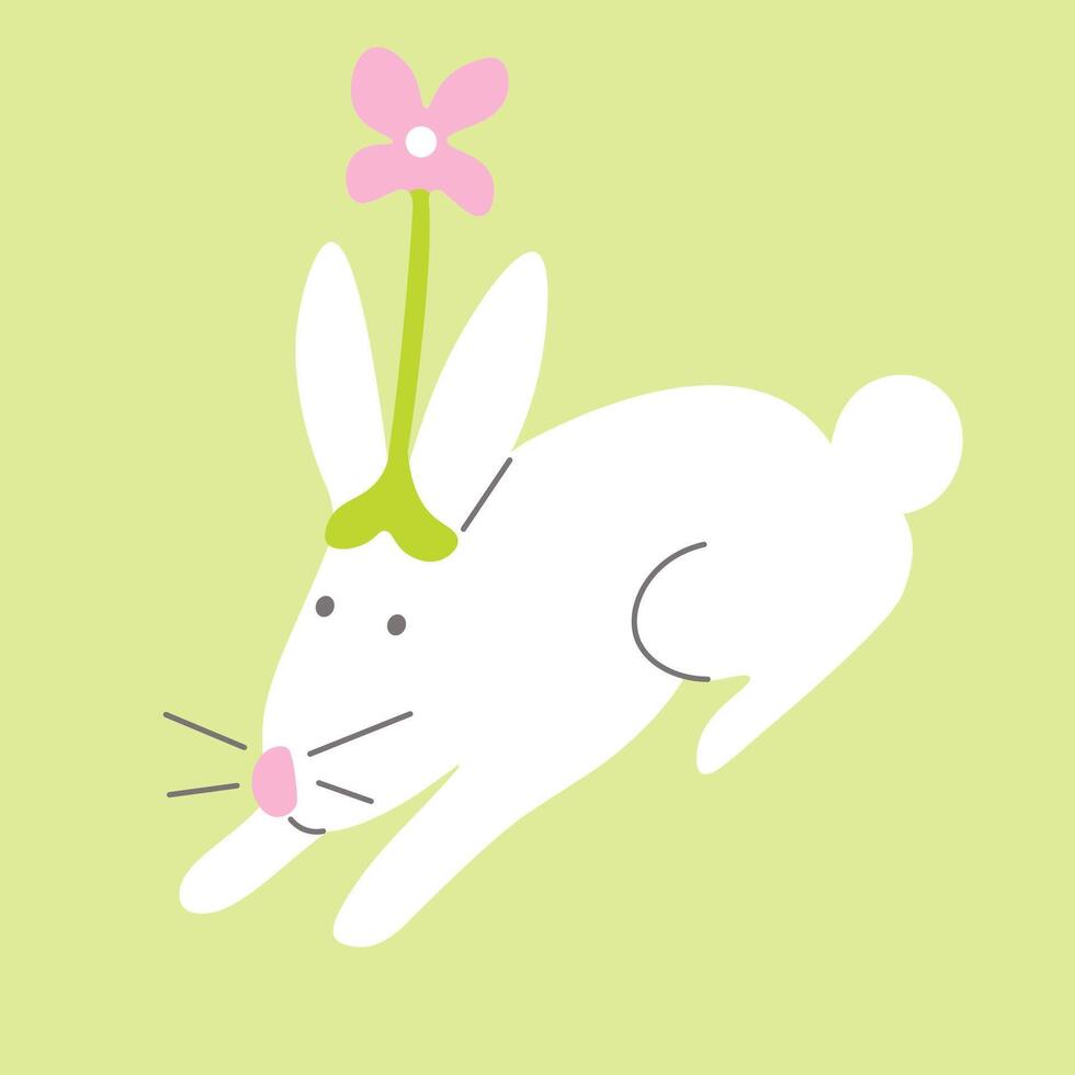 cute rabbit in doodle style vector