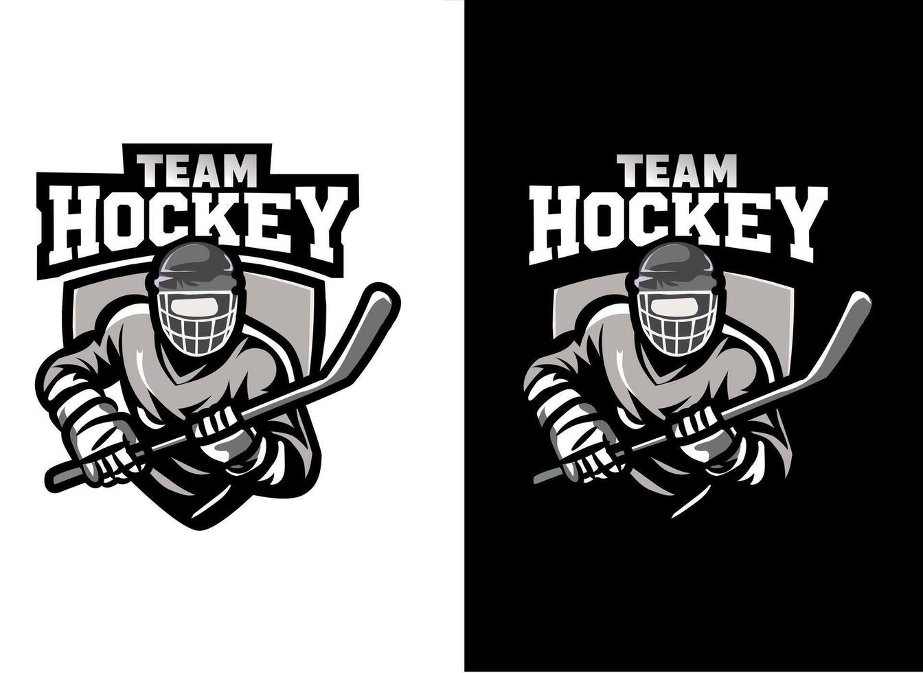 Team hockey mascot logo vector