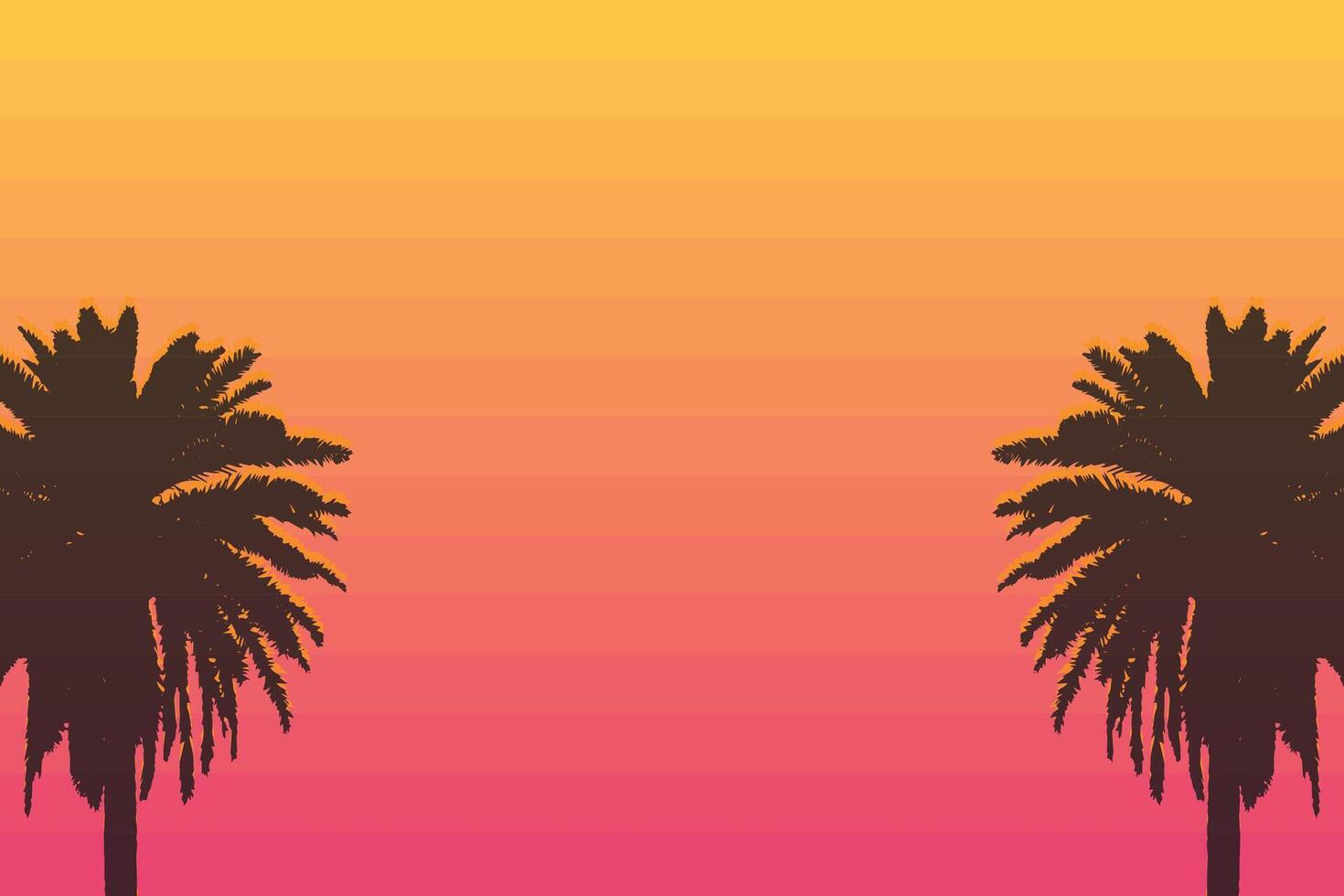 Summer background in retro style. background with palm and sunset. illustration vector