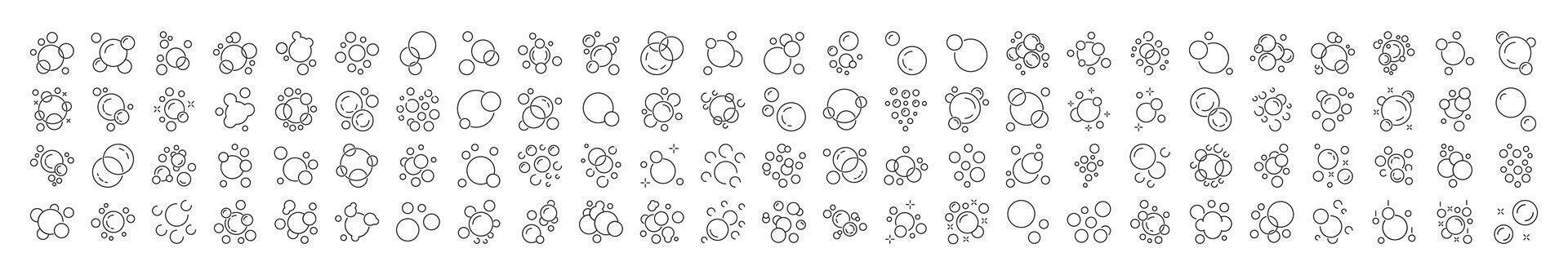 Foam Bundle of Related Line Icons. Foam Outline Signs for Graphic and Web Design, Apps, Adverts, Various Cards vector