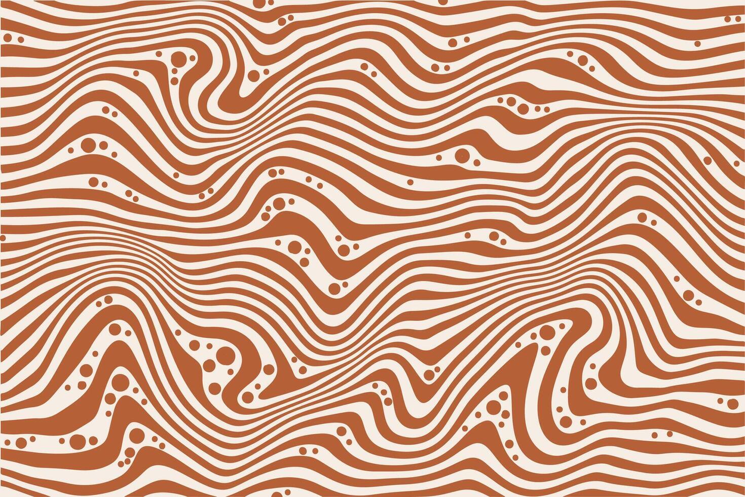 Caramel with milk chocolate cream background with swirl texture. Peanut butter splashes. Toffee candy drips. Liquid marble melted syrup illustration. Sweet zebra dessert. vector