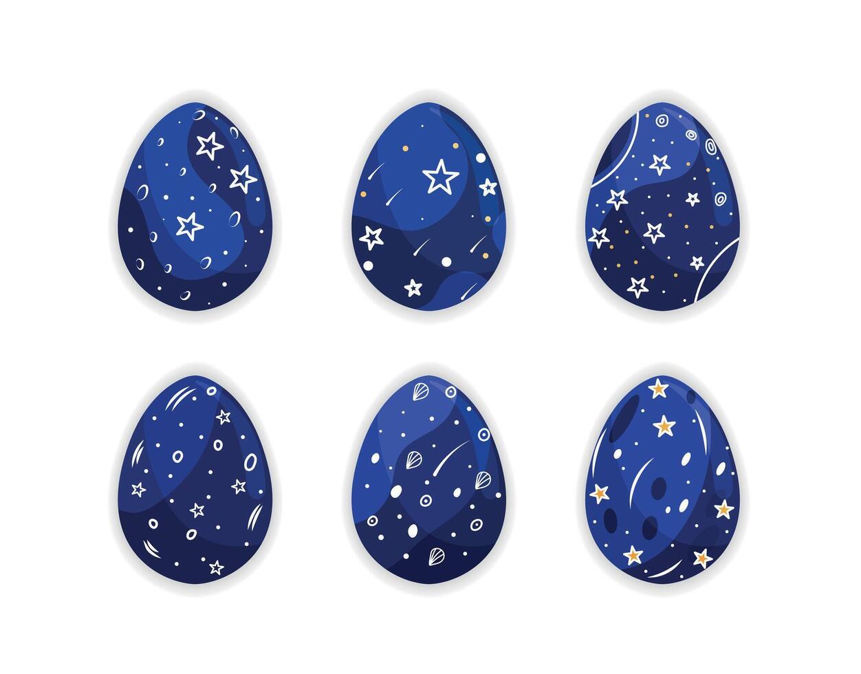 Cosmic Night Sky Easter Eggs vector