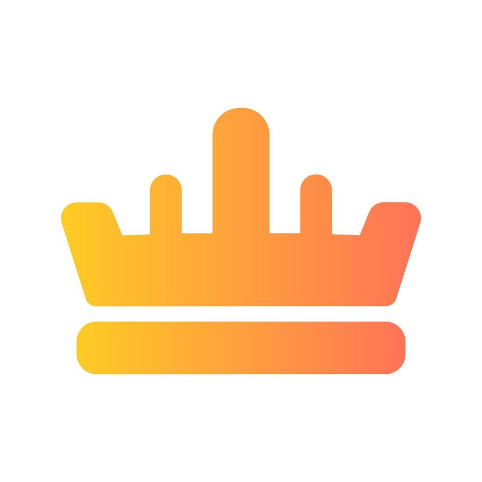 A crown with a number of spikes on top of it. The crown is orange and yellow. The crown is a symbol of royalty and power vector