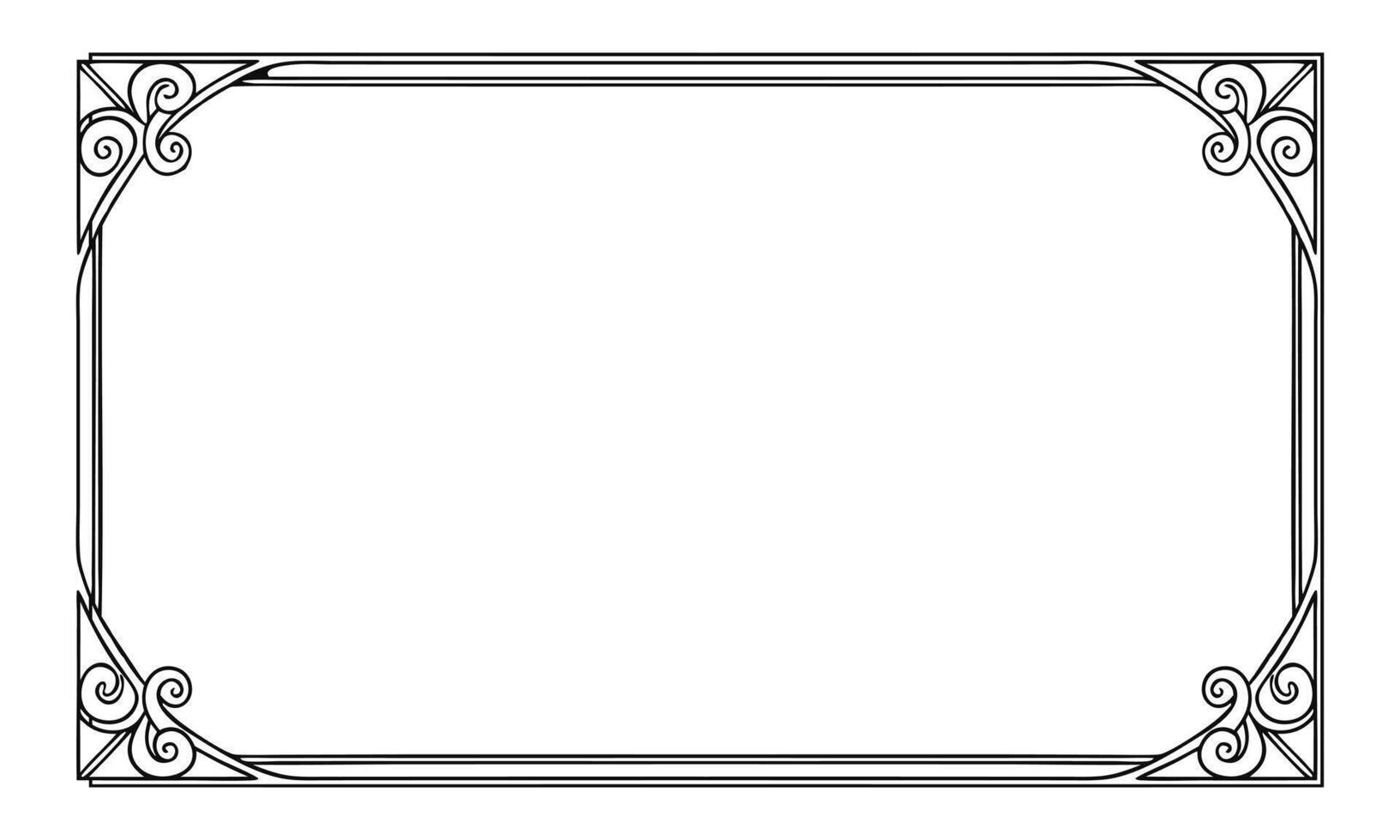 A baroque inspired floral frame with a modern abstract flair. vector