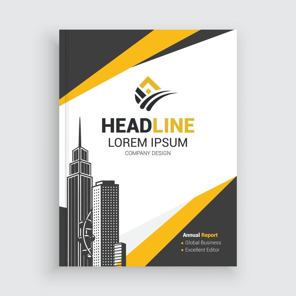 simple Business Annual Report cover template vector