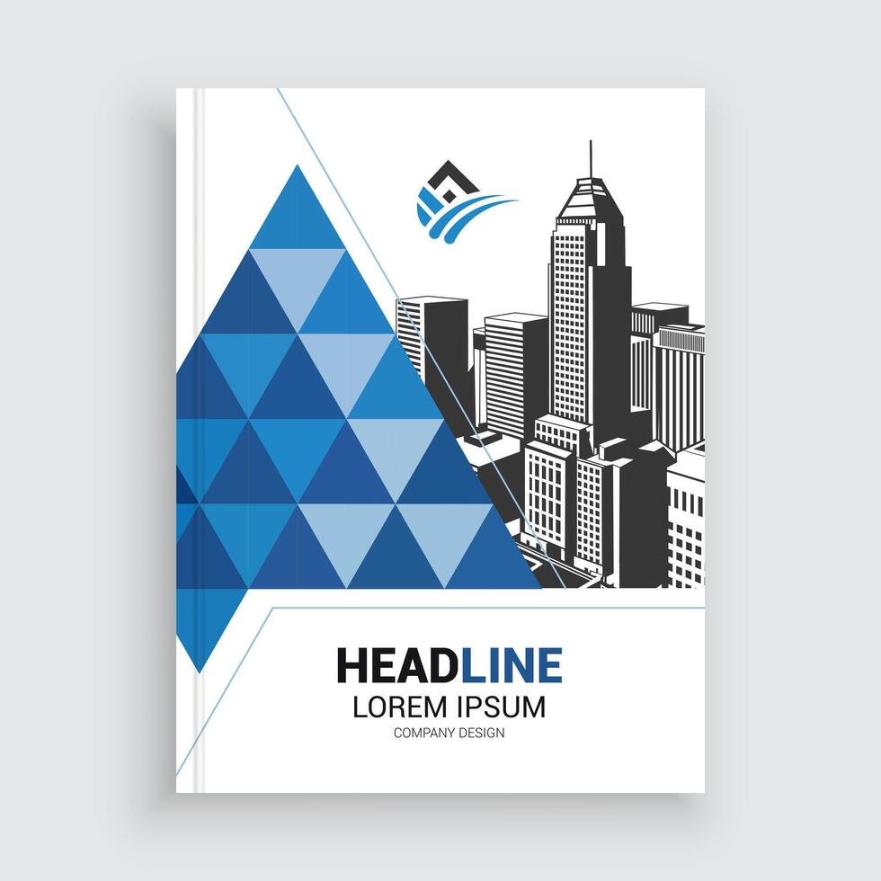 Blue and black Professional Annual Report Layout Template for Success vector