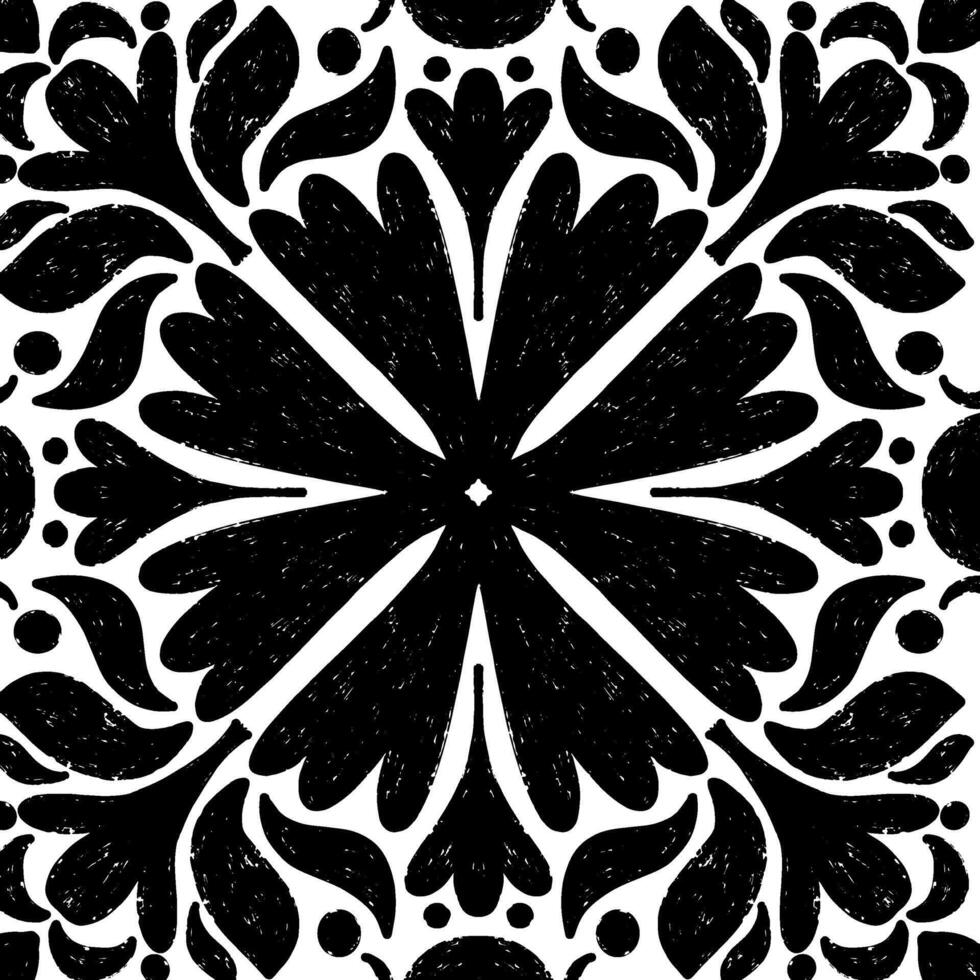 black and white. floral pattern vector