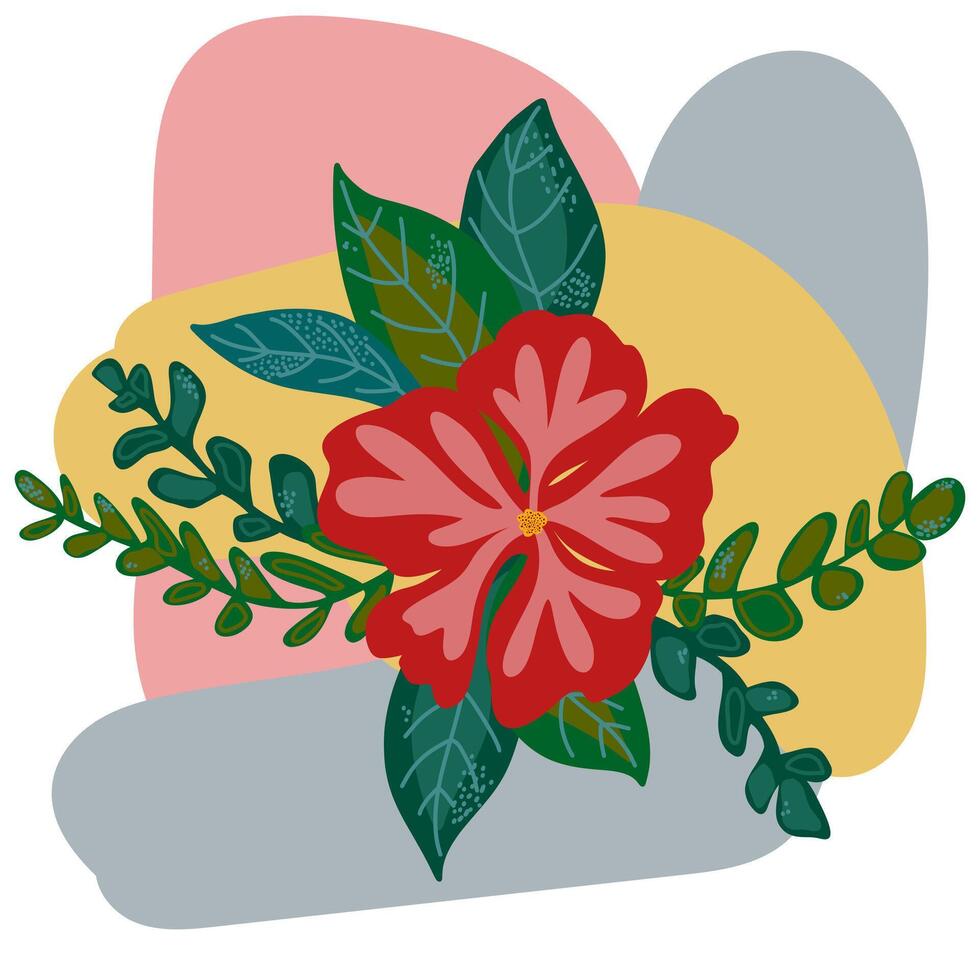 a flower with leaves and leaves on it vector
