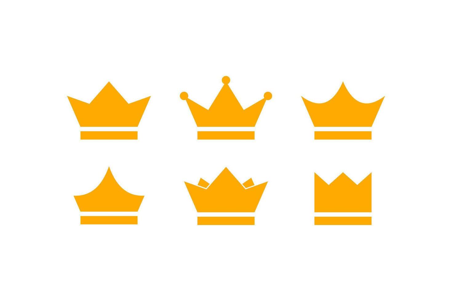 crown icon flat design set vector