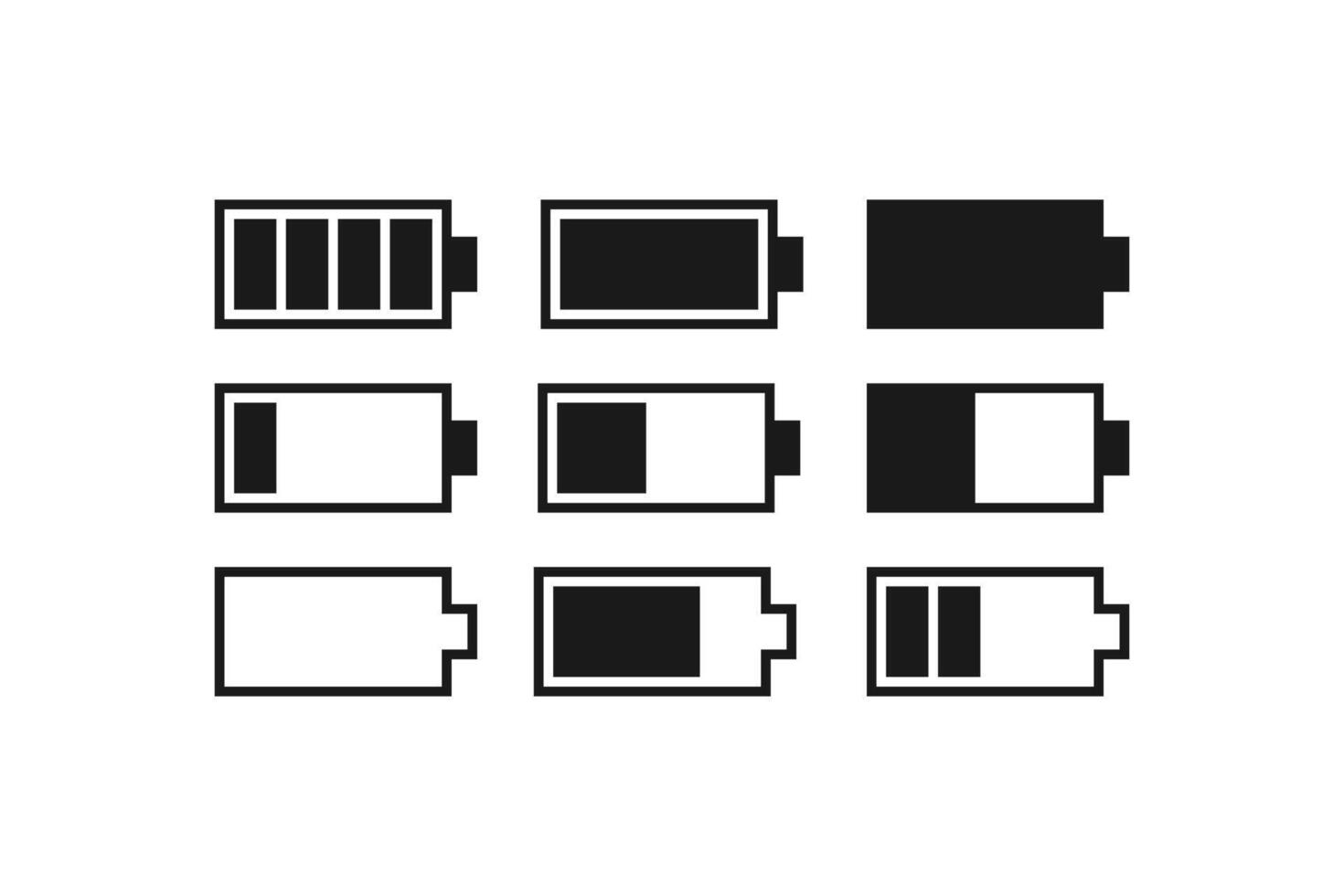 various battery icon design set vector