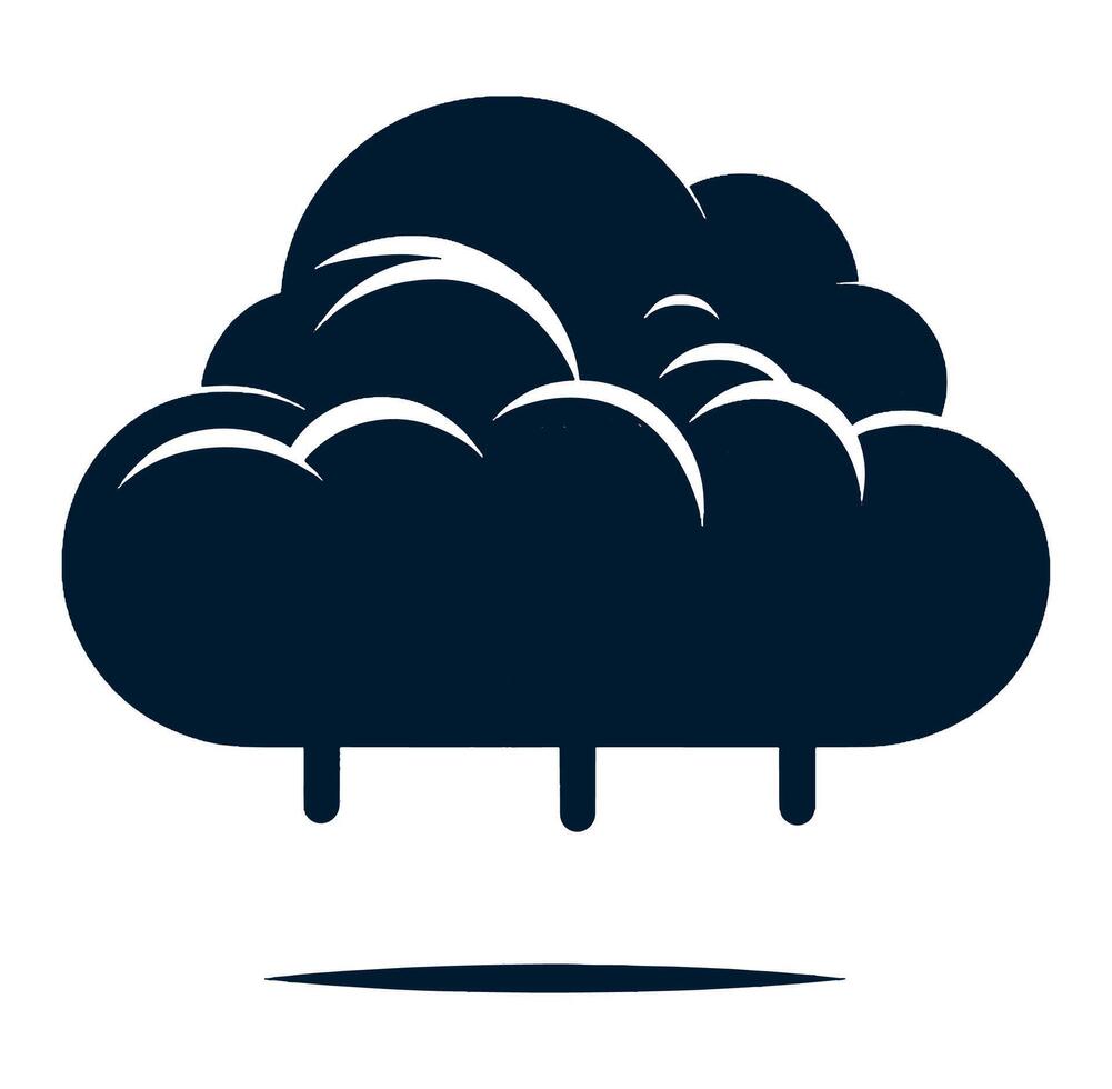 A black cloud icon on a white background vector