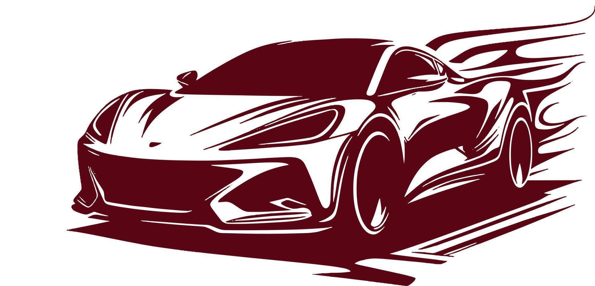 A car with flames on it, with a white background vector
