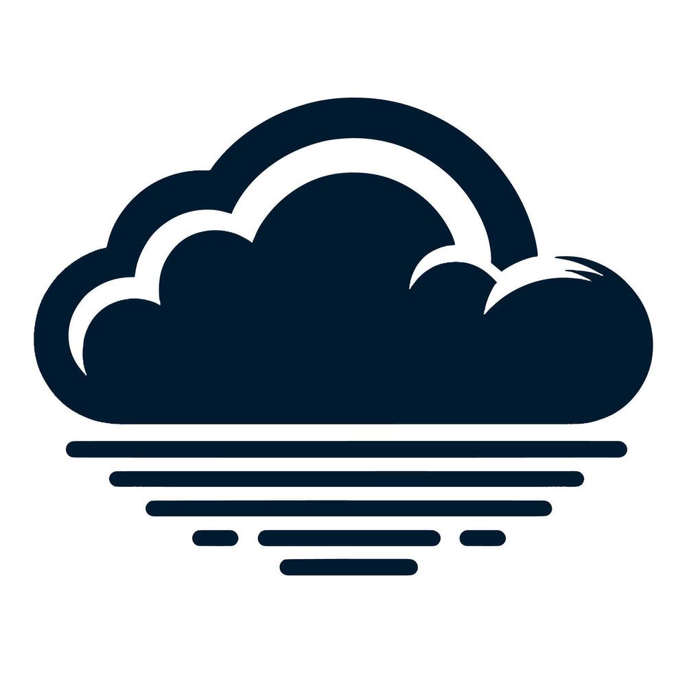 Cloud icon with water and waves vector