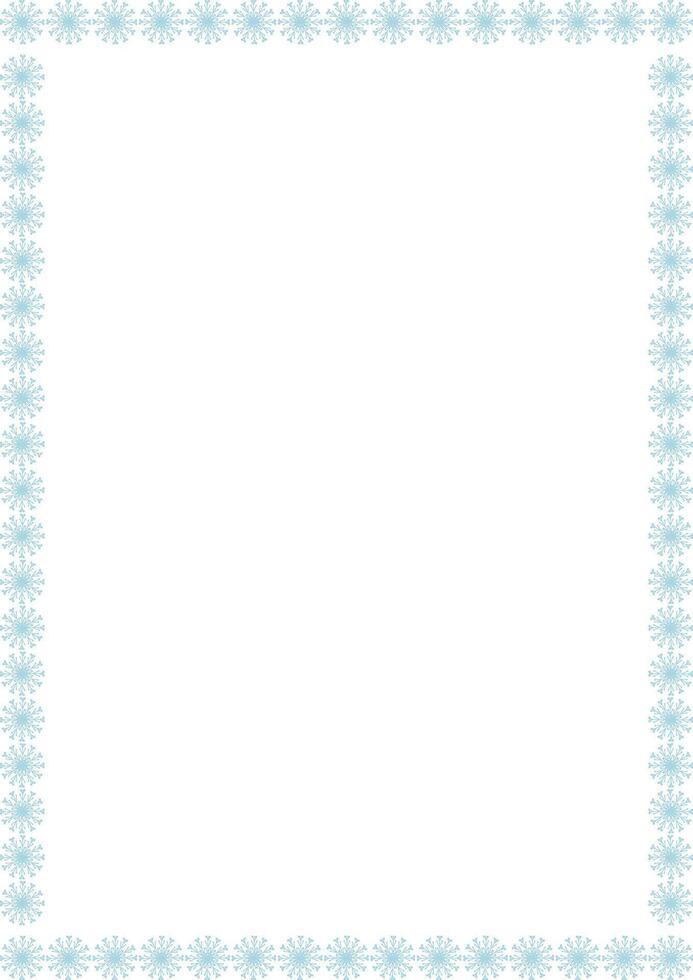 Snowflake winter frame. Christmas snowflake on white background border with empty space for your text vector