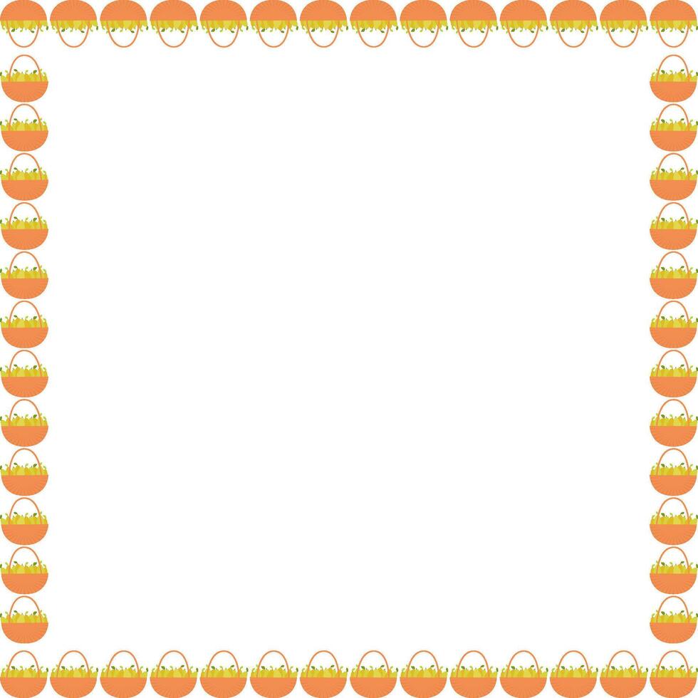 Pears in the basket frame. Hello autumn, thanksgiving decoration. Frame with empty space for your text vector