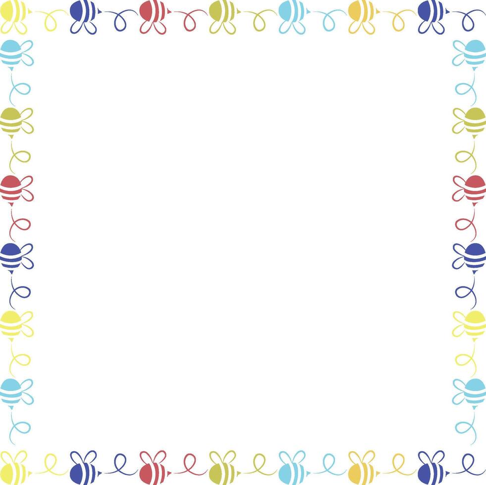 Frame with honey bee. Bright bumblebee template. Insect on white background vector