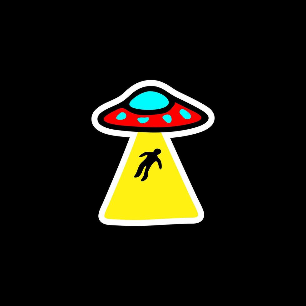 UFO Abduction Minimalist Illustration vector