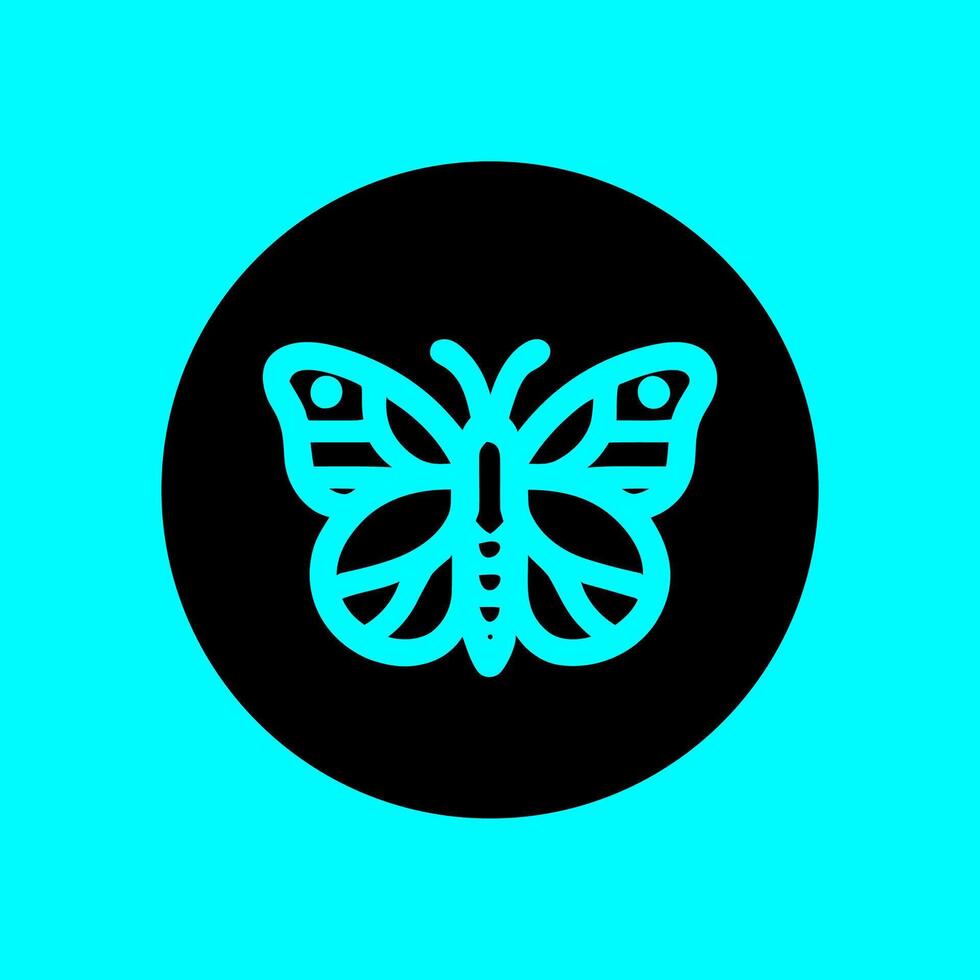 Modern Butterfly Icon with Bold Circular Contrast vector