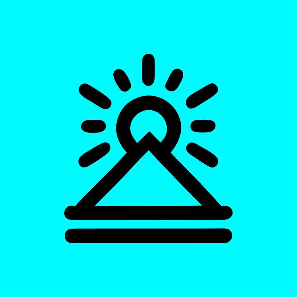 Minimalist Sunrise Over Mountain Icon. Hope and New Beginnings vector