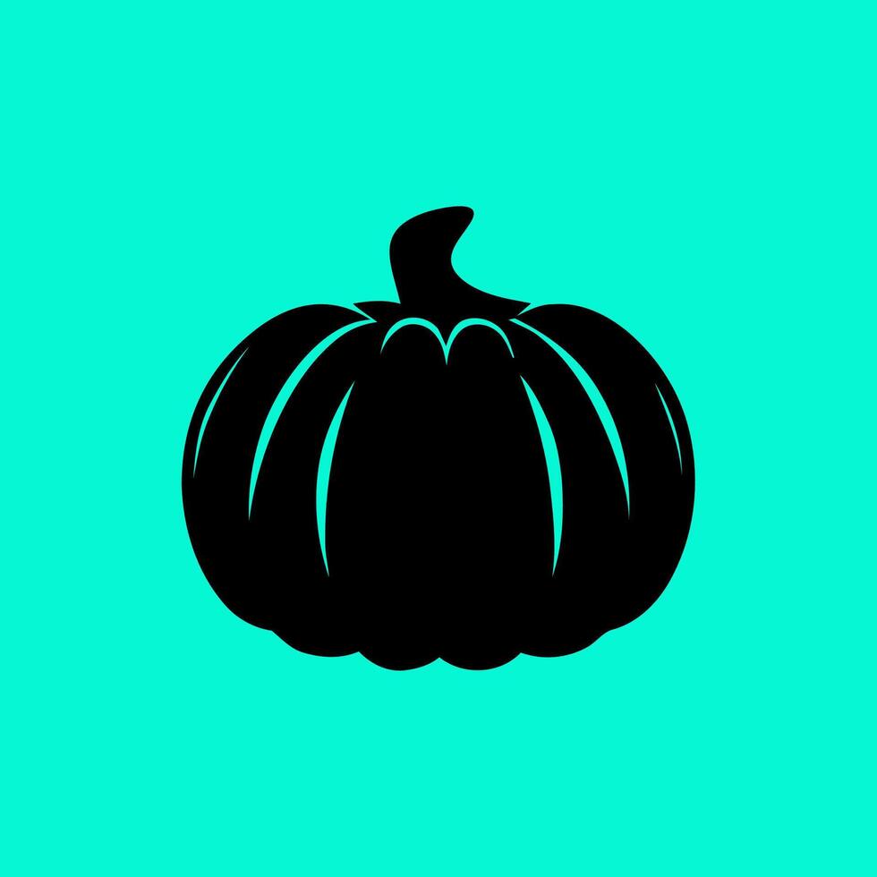 Pumpkin Silhouette. Halloween and Autumn Harvest Symbol vector