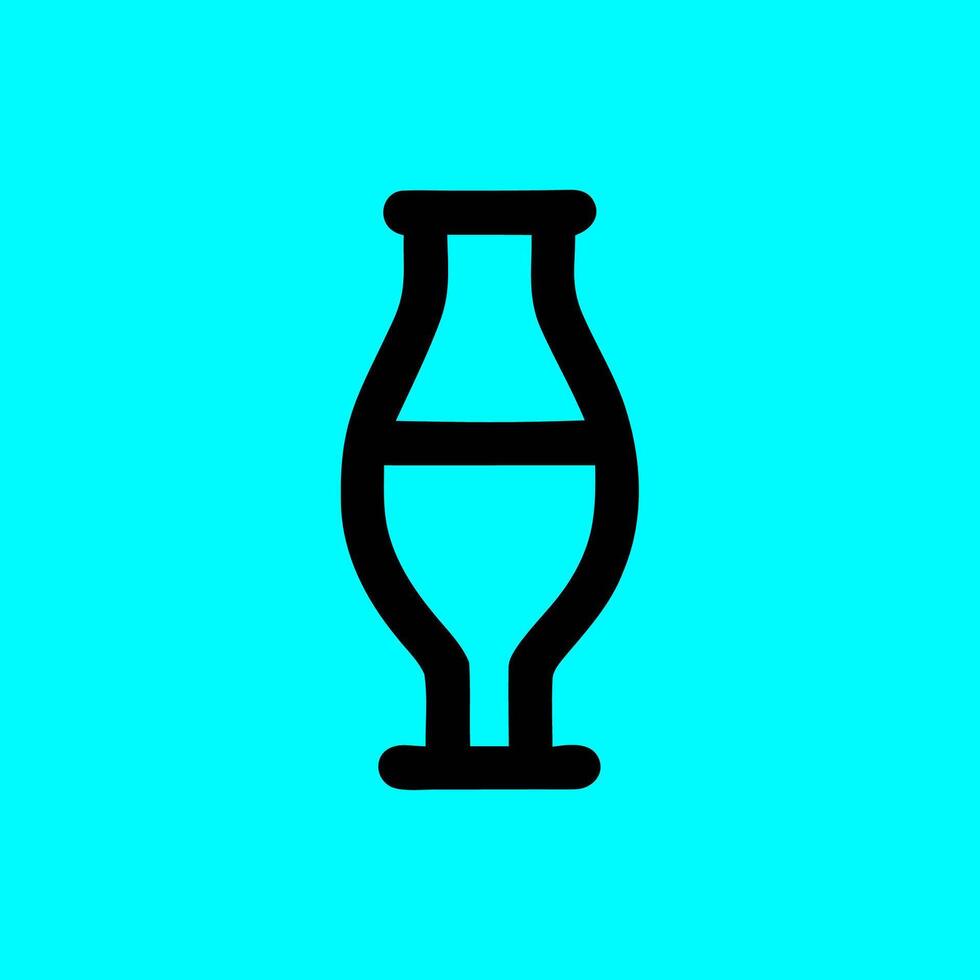 Minimalist Vase Icon on Cyan Background vector