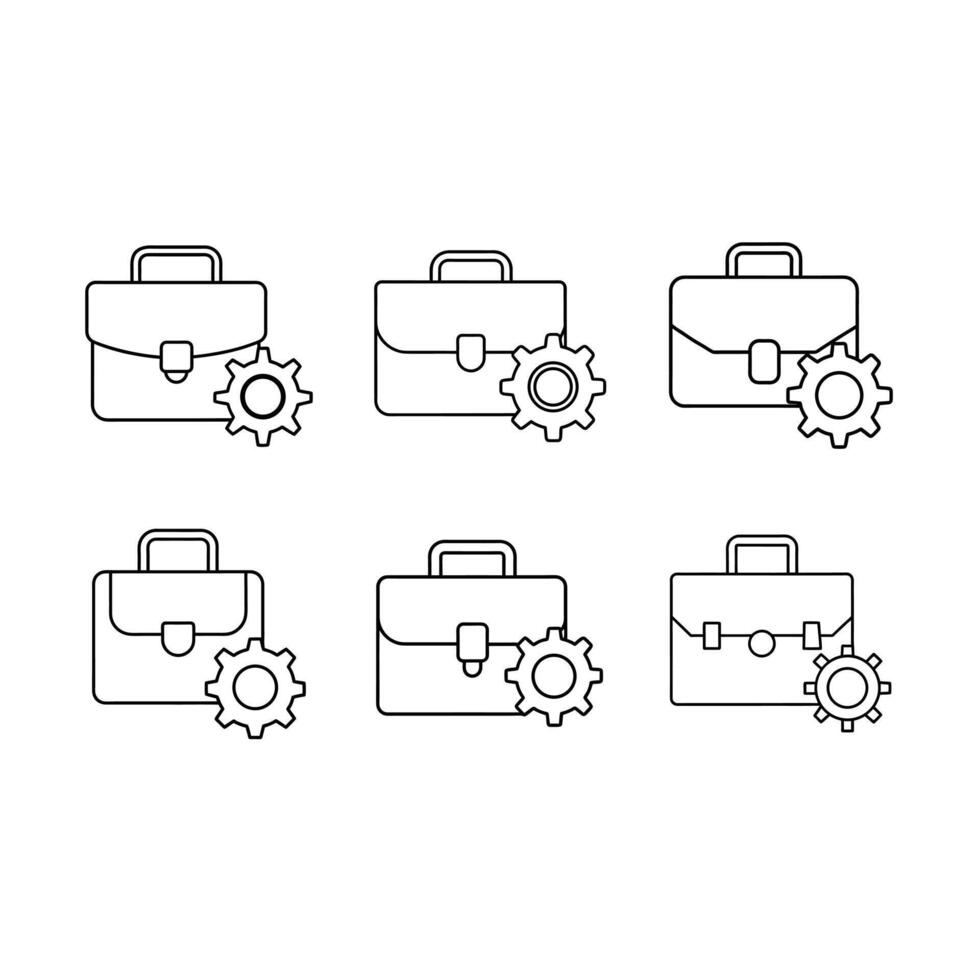 Briefcase and Gear Icon Business Settings Graphic for Digital Use vector